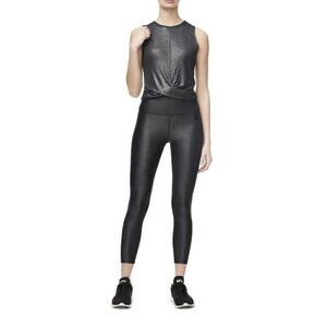 Good American Sparkle 7/8 Leggings Moonlight High Rise Shimmery Leggings Sz 0 XS